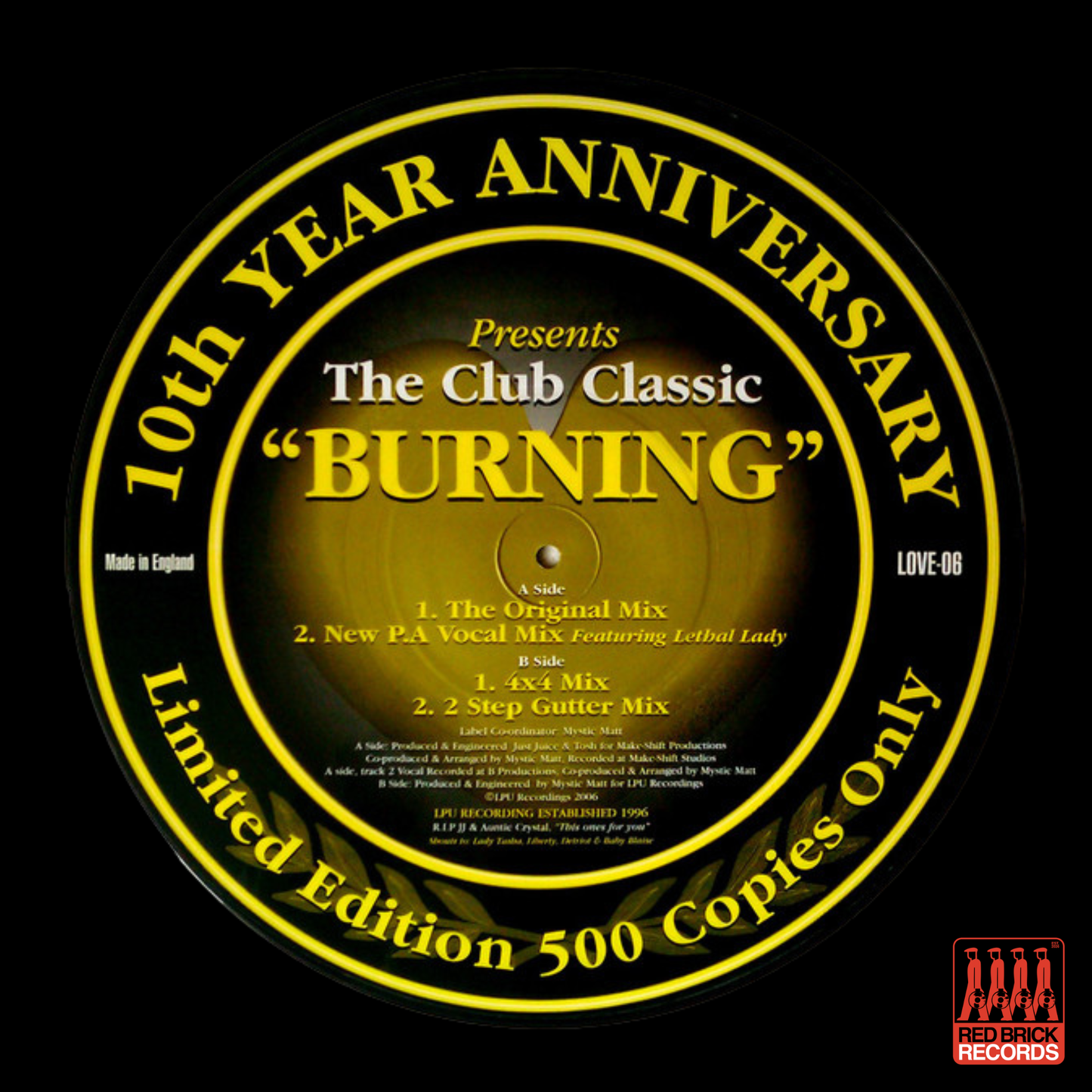 Mystic Matt & Anthill Mob – Burning (Limited edition yellow picture disc)