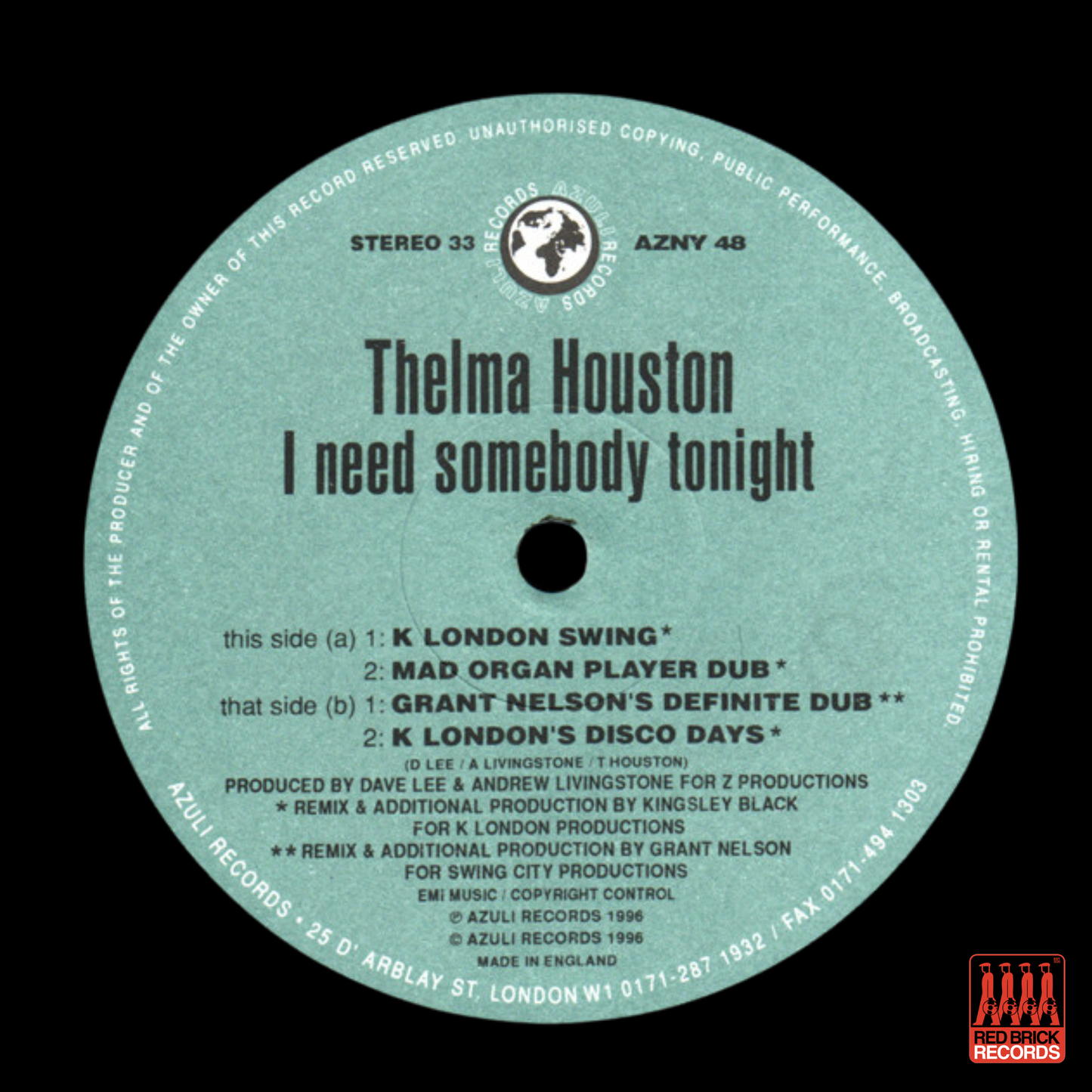 Thelma Houston – I Need Somebody Tonight (Remixes By K London & Grant Nelson)